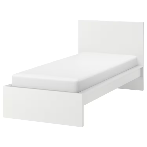 MALM Bed frame, high, white, Single