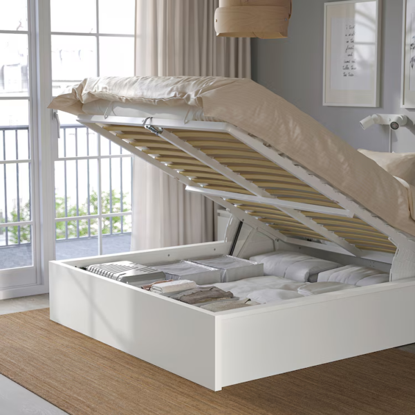 MALM Ottoman bed, white, Queen