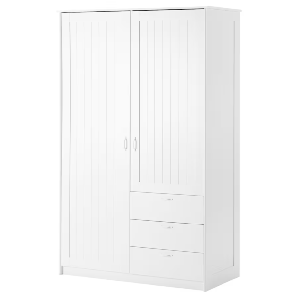 MUSKEN Wardrobe 2 drs 3 drawers white