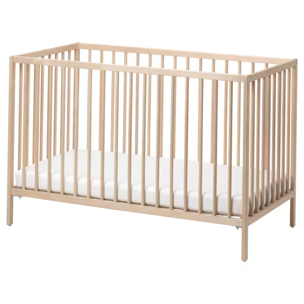 SNIGLAR Cot, beech, 60x120cm